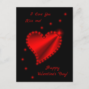 Happy Valentine's Day - Rainbow Heart with Stars Holiday Postcard