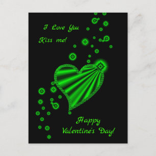 Happy Valentine's Day - Rainbow Heart with Stars Holiday Postcard