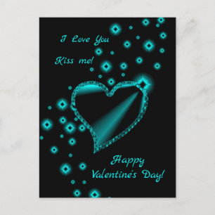 Happy Valentine's Day - Rainbow Heart with Stars Holiday Postcard
