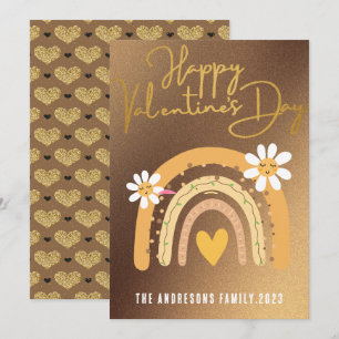 Happy Valentine's Day Rainbow Personalised Holiday Card