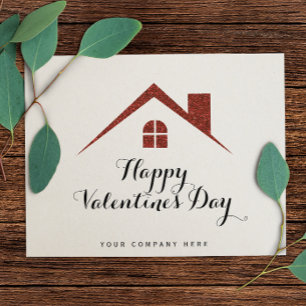 Happy Valentine's Day Real Estate House Postcard