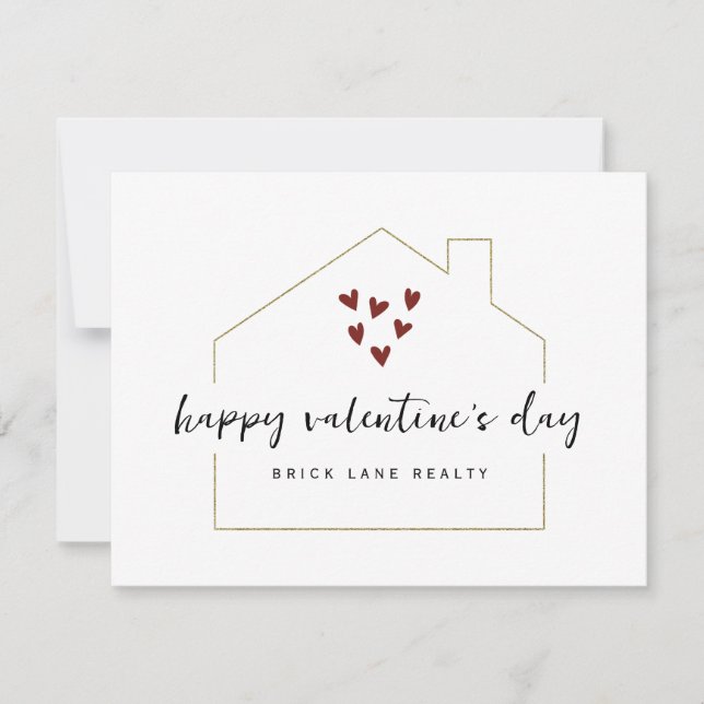 Happy Valentine's Day Real Estate Promotional  Card (Front)