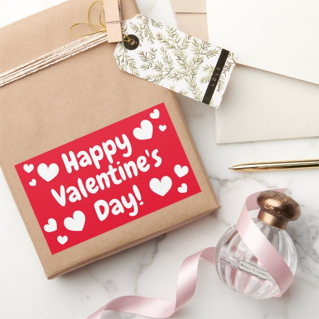 Happy Valentine's Day Rectangular Sticker (Gifting)