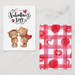Happy Valentine's Day Red Bear Classroom Valentine Card