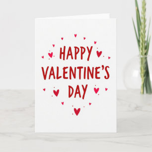 Happy Valentines Day Red Confetti Card