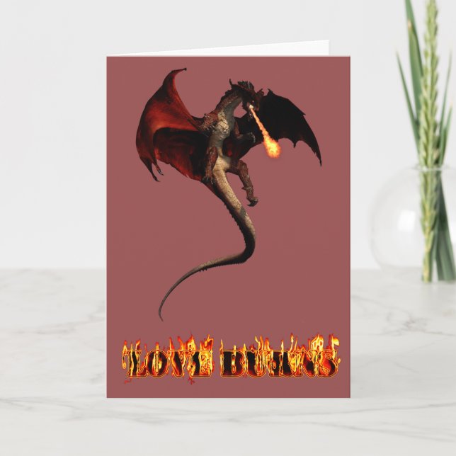 Happy Valentine's day Red Dragon Love Burns Card (Front)