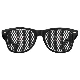 Happy Valentine's day red glitter heart black name Retro Sunglasses