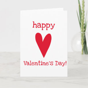 Happy Valentine's Day! Red Heart Holiday Card