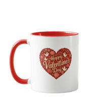 Happy Valentine's Day Red Heart Mug