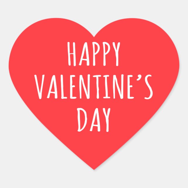 Happy Valentine's day red heart Sticker (Front)