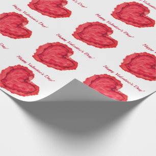 Happy Valentine's Day Red Heart Wrapping Paper