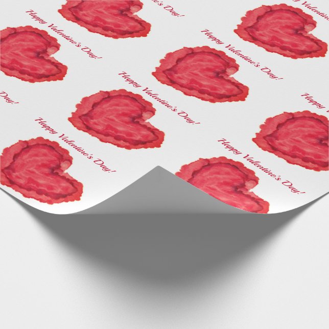 Happy Valentine's Day Red Heart Wrapping Paper (Corner)