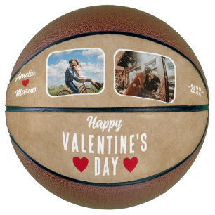 Happy Valentine's Day Red Hearts 2 Photos Basketball