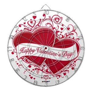 Happy Valentine's Day! Red Hearts Dartboard