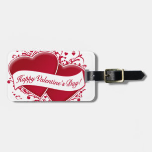 Happy Valentine's Day! Red Hearts Luggage Tag