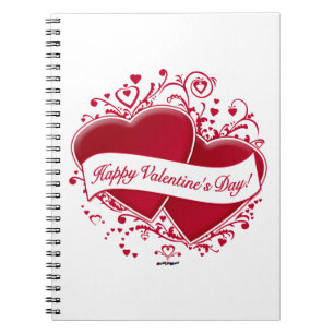 Happy Valentine's Day! Red Hearts Notebook