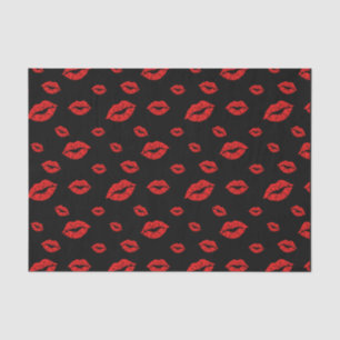 Happy Valentine's Day Red Lipstick Blot Kiss Tissue Paper