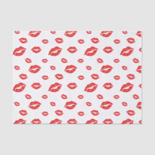 Happy Valentine's Day Red Lipstick Blot Kiss Tissue Paper
