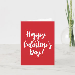 Happy Valentine's Day red modern script typography Card