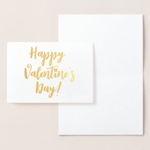 Happy Valentine's Day red modern script typography Foil Card