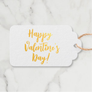 Happy Valentine's Day red modern script typography Gift Tags