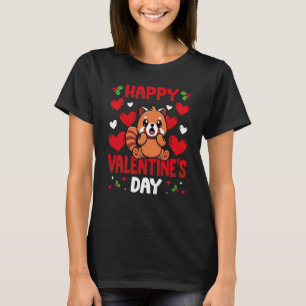 Happy Valentines Day Red Panda Heart Love Animal T-Shirt