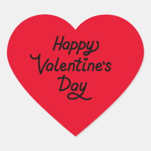 Happy Valentine's Day Red Personalise Heart  Sticker