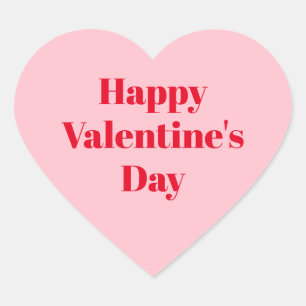 Happy Valentine's Day, Red pink Valentine's day Heart Sticker