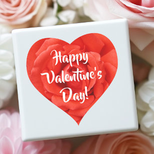 Happy Valentine's Day red rose Heart Sticker