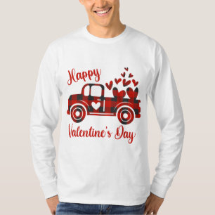 Happy Valentine's Day Red Truck Heart Love Hearts T-Shirt
