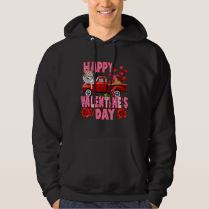 Happy Valentine's Day Red Truck Western Cute Hoodie