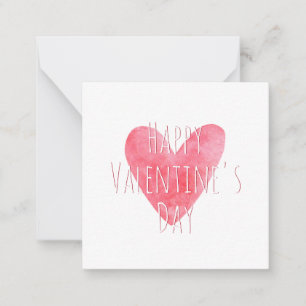 Happy Valentine's Day Red Watercolor Heart Card