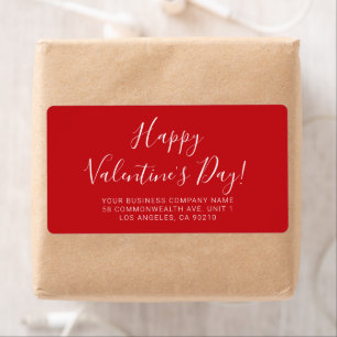 Happy Valentine's Day red white script address