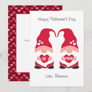 Happy Valentine's Day Retro Gnome Holiday Photo Card