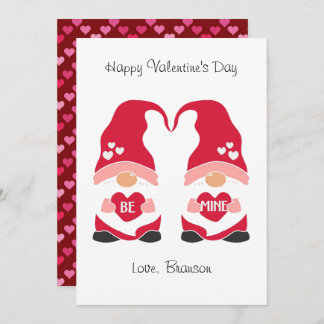 Happy Valentine's Day Retro Gnome Holiday Photo Card