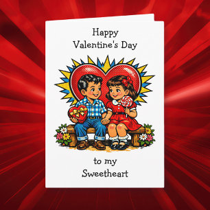 Happy Valentine's Day   Retro Pop Art Vintage Card