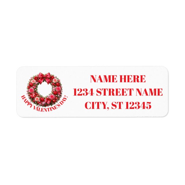 HAPPY VALENTINE'S DAY! RETURN ADDRESS LABEL (Front)