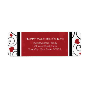 Happy Valentine's Day Return Address Labels Red