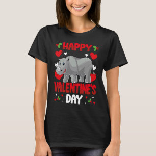 Happy Valentines Day Rhinocero Heart Love Animal T-Shirt