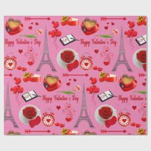 Happy Valentine's Day Romantic Gift For Couple Wrapping Paper