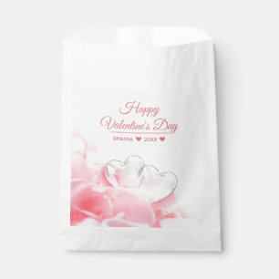 Happy Valentine's Day Romantic Glass Hearts Favour Bag