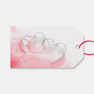 Happy Valentine's Day Romantic Glass Hearts Gift Tags