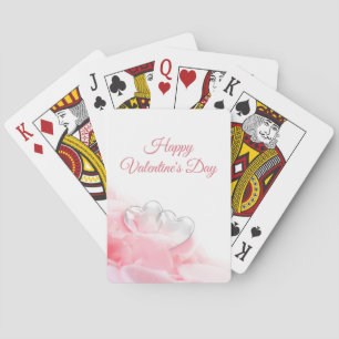 Happy Valentine's Day Romantic Glass Hearts Playing Cards