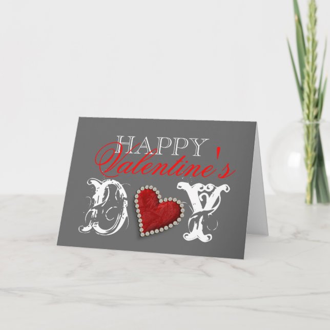 "Happy Valentine's day" romantic heart love Holiday Card (Front)