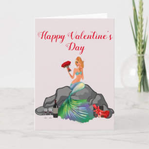 Happy Valentine's Day Romantic Mermaid Card