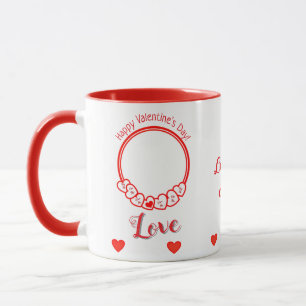 Happy Valentine's Day Romantic Red Hearts Photo  Mug
