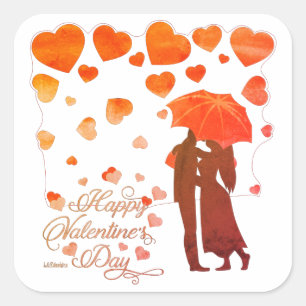 HAPPY VALENTINE'S DAY romantic valentines day Square Sticker