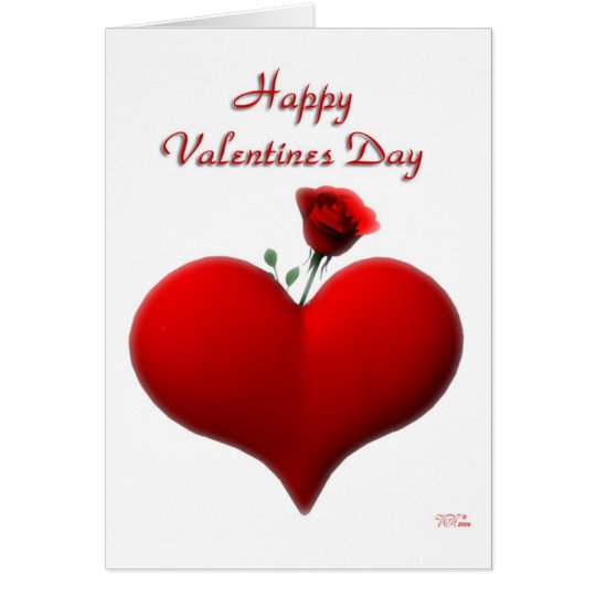 Happy Valentines Day - rose (blank) Card