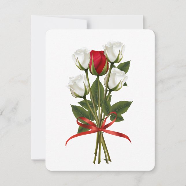 Happy Valentines Day Rose Holiday Card (Front)