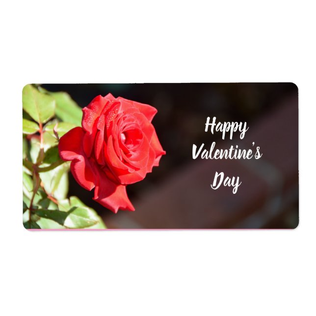 Happy Valentine's Day Rose Label (Front)